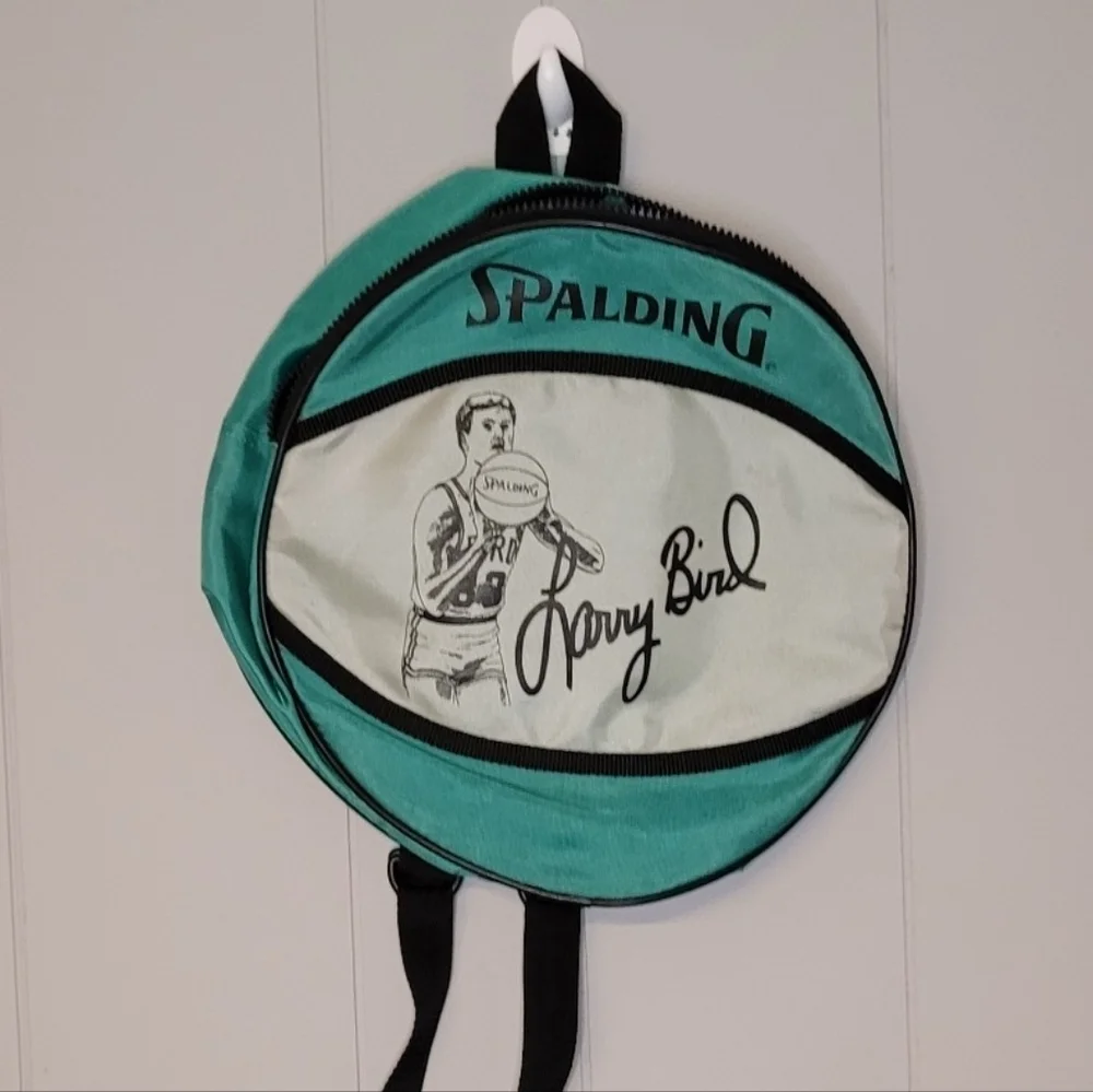 Vintage Larry Bird Spalding Backpack Green Bag NBA Boston Celtics Playoffs